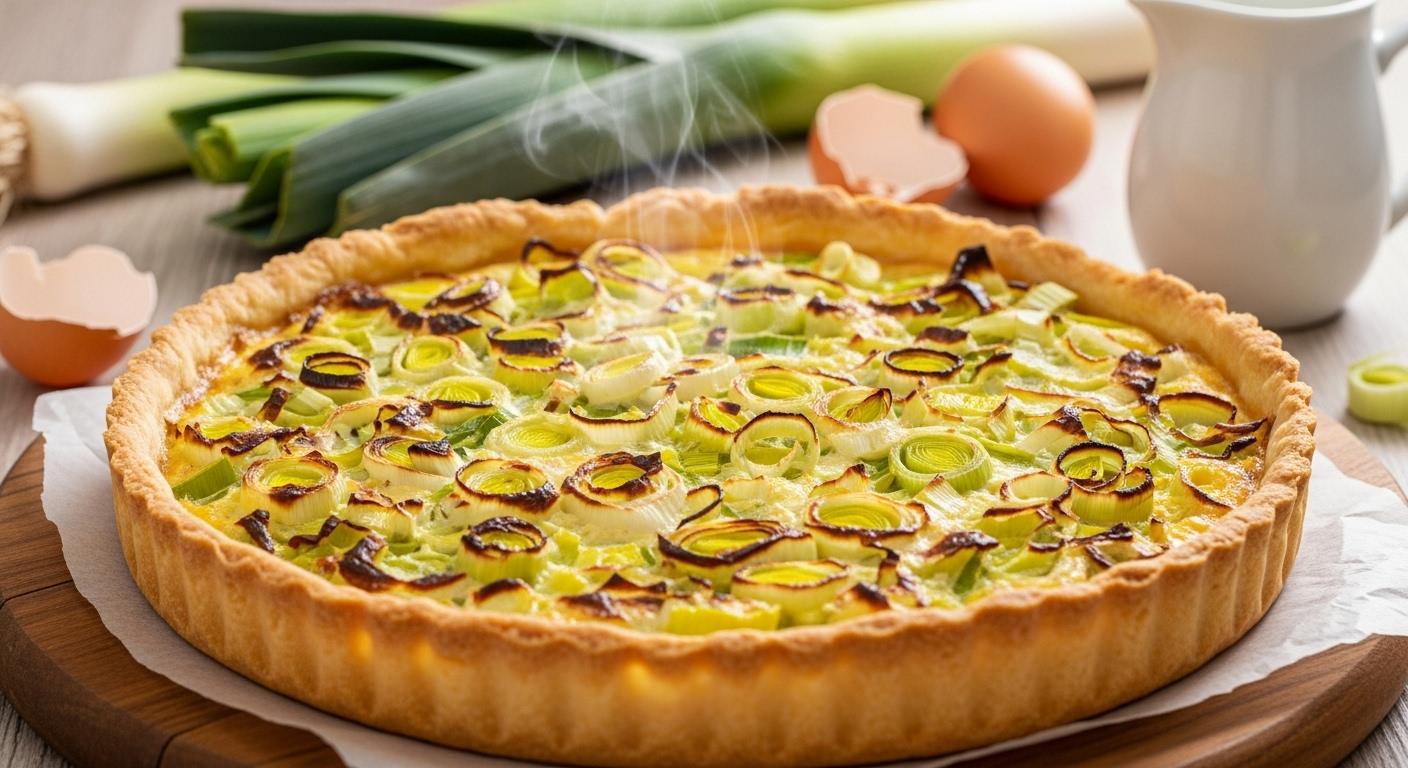 La recette tarte aux poireaux : la version fondante et croustillante à savourer