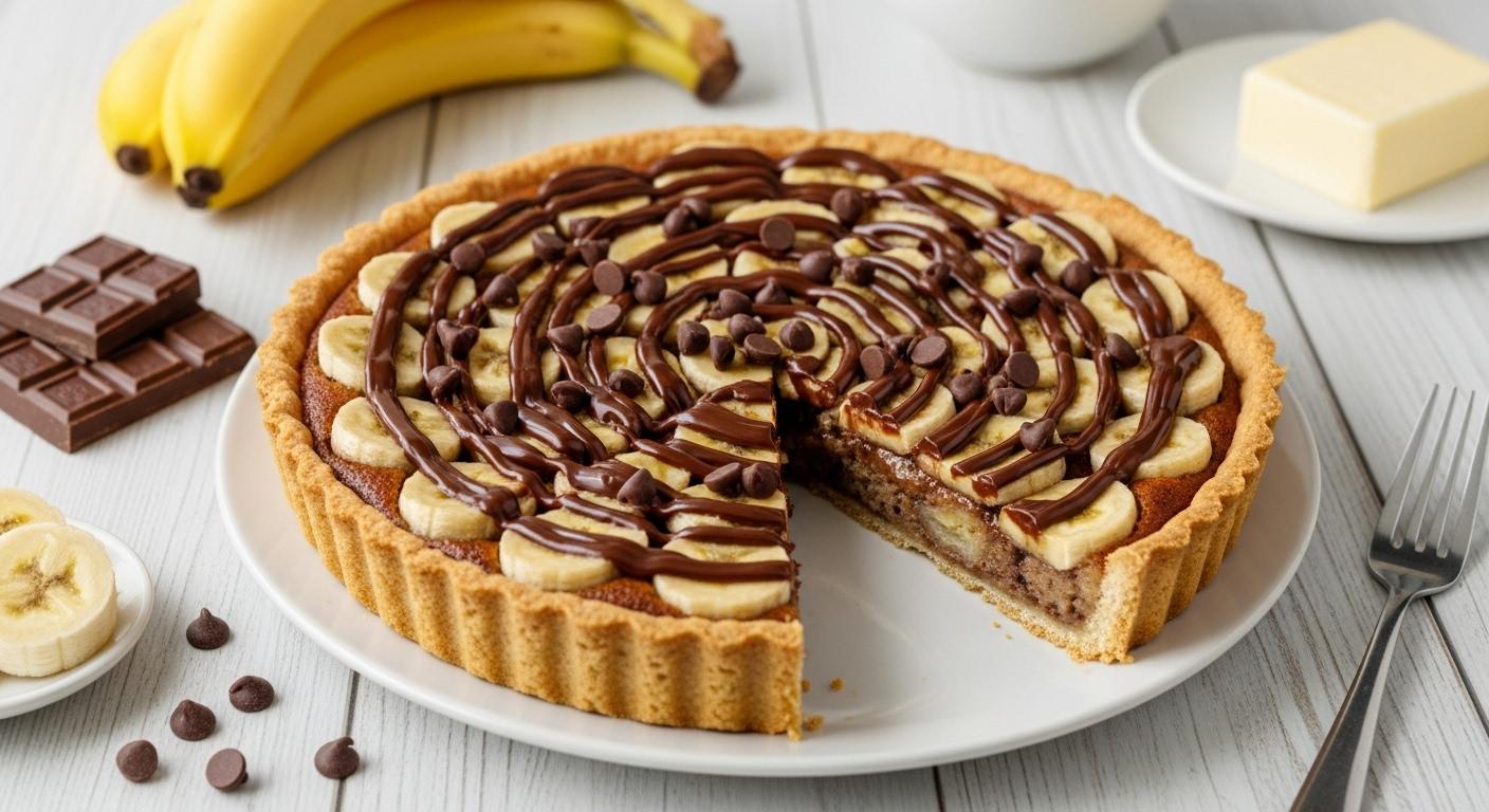 Tarte fondante banane chocolat : la recette miracle prête en 10 minutes
