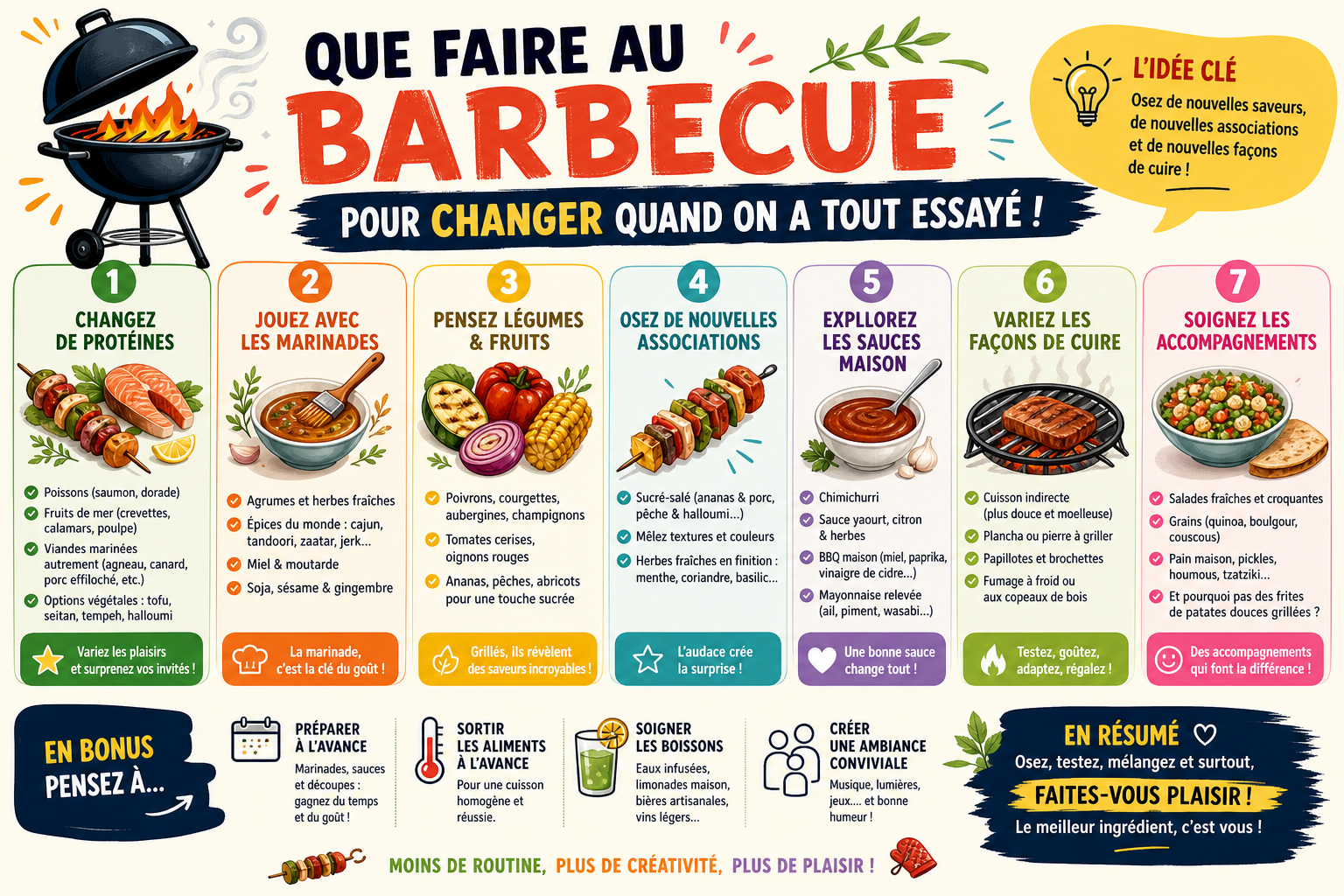 Infographie : Que faire au barbecue pour changer quand on a tout essayé